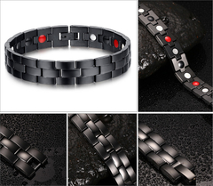 Bracelete pulseira masculina titânio com super imãs neodímio - comprar online
