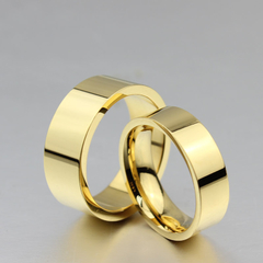 Aliança feminina casamento noivado 6 mm banhada ouro 18k - Judith Jóias 