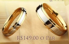 Par Alianças Compromisso, Noivado, Casamento, Banhado a Ouro 18K - comprar online