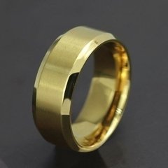 Aliança escovada 8 mm banhada a ouro 18K (unidade) - comprar online