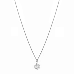 Corrente colar feminino ponto de luz diamante cz prata 925 - comprar online