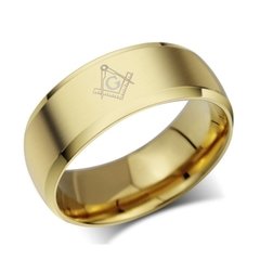 Anel masculino a folheado ouro 18k maçom ( cod. R-017G )