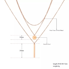 Colar feminino trio em aço inoxidável