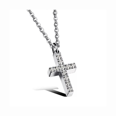 Corrente com crucifixo e cristais - comprar online