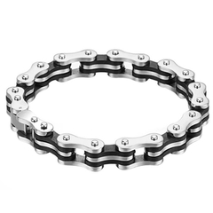 Bracelete pulseira masculina aço inox corrente moto bike - loja online