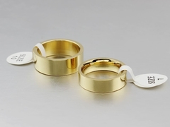 Par de alianças casamento noivado 8mm / 6mm banhada ouro 18k ( cod. CR-005G ) na internet