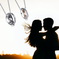 Colar Casais Namorados Prateado Banhado Ródio Ouro Rosê 18k - comprar online