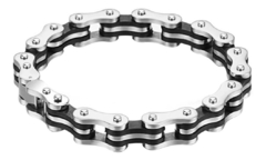 Bracelete pulseira masculina aço inox corrente moto bike