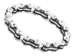 Bracelete pulseira masculina aço inox corrente moto bike - comprar online