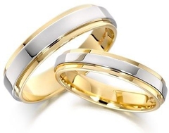 Par Alianças Compromisso, Noivado, Casamento, Banhado a Ouro 18K