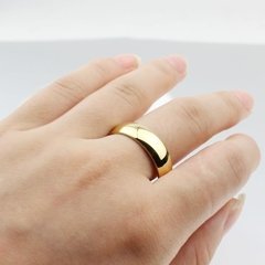 Unidade aliança clássica 6mm folheado a ouro 18K - comprar online