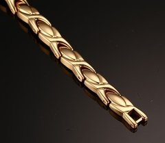 Pulseira bracelete feminina aço cirúrgico super imãs neodímio + banho 18k ( cod. SBRM-075 ) na internet