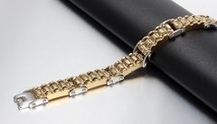 Pulseira bracelete aço inoxidável folheada a ouro 18k - Judith Jóias 