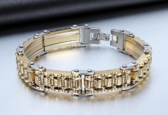 Imagem do Pulseira bracelete aço inoxidável folheada a ouro 18k