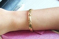 Pulseira bracelete feminina aço cirúrgico super Imãs neodímio + banho 18k ( cod. BR-077 ) - comprar online