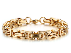 Pulseira bracelete quadrada bizantino banhada a ouro 18k