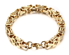 Pulseira bracelete quadrada bizantino banhada a ouro 18k - comprar online