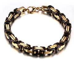 Bracelete pulseira quadrada bizantino preta e dourada na internet