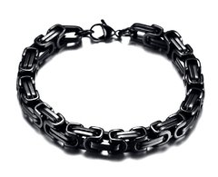 Pulseira bracelete quadrada bizantino aço inox vários modelos - comprar online