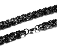 Pulseira bracelete quadrada bizantino ródio negro aço inox na internet