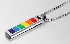 Colar orgulho lgbt arco iris em aço cirúrgico 10mm ( cod. PPN-004) - comprar online
