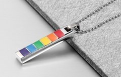 Colar orgulho lgbt arco iris em aço cirúrgico 10mm ( cod. PPN-004) - Judith Jóias 