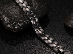 Bracelete pulseira masculina titânio com super imãs neodímio - loja online
