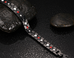 Pulseira bracelete masculina titânio super ímãs neodímio ( cod. SBRM-005 )