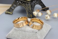 Alianças banhada a ouro 18k com cristais ( cod. CR-033) - loja online