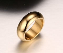 Aliança anel clássico 7mm banhado a ouro 18k (cód. R-112G) - comprar online