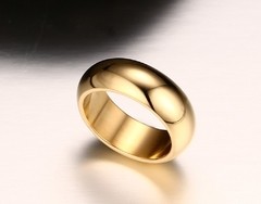 Aliança anel clássico 7mm banhado a ouro 18k (cód. R-112G) - Judith Jóias 