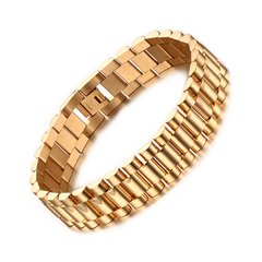 Pulseira bracelete masculino aço inox 316l banhado a ouro ( BR-201) - comprar online