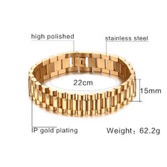 Pulseira bracelete masculino aço inox 316l banhado a ouro ( BR-201) na internet