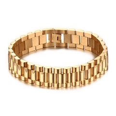 Pulseira bracelete masculino aço inox 316l banhado a ouro ( BR-201)