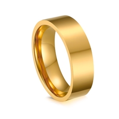 Aliança feminina casamento noivado 6 mm banhada ouro 18k