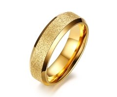 Par de anéis alianças banhado a ouro 18k jateado em ouro em pó na internet
