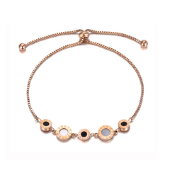 Bracelete pulseira feminina banho ouro rosê ajustável - comprar online