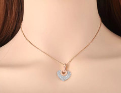 Conjunto Feminino Heart Banhado A Ouro Rosê 18k - comprar online