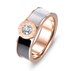 Conjunto luxo anel e colar número romano banhado a ouro rosê - comprar online