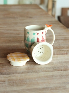 taza cuadrille con colador y tapa - comprar online