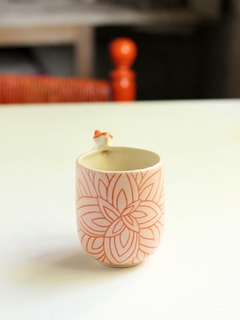 taza flor de loto naranja/rosa - comprar online