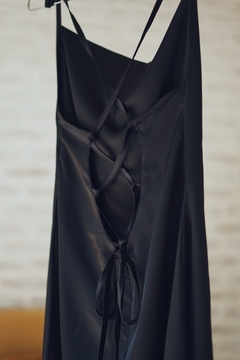 vestido nispero largo negro - tienda online