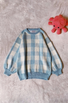 Sweater largo nieve celeste