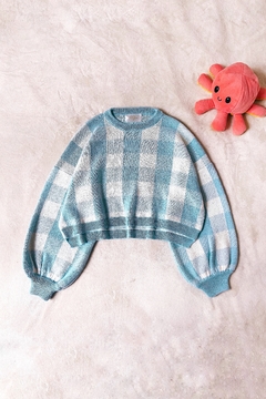 Sweater crop nieve celeste