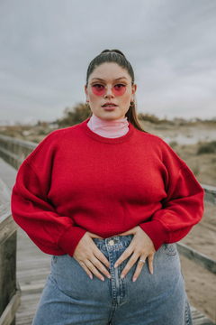 Sweater crop agua rojo