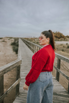 Sweater crop agua rojo - comprar online