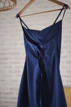 vestido durazno corto azul - tienda online