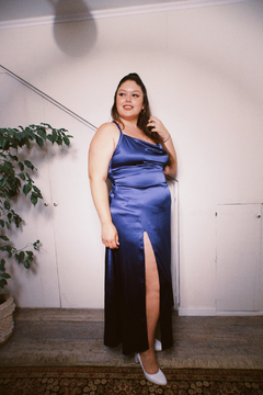 vestido damasco largo lila en internet