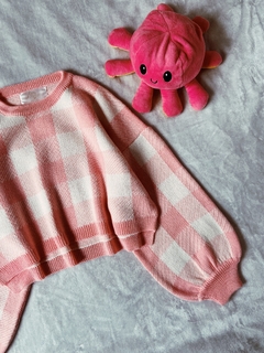 Sweater crop nieve rosa - tienda online
