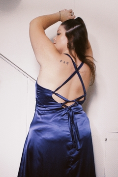 Imagen de vestido durazno corto azul